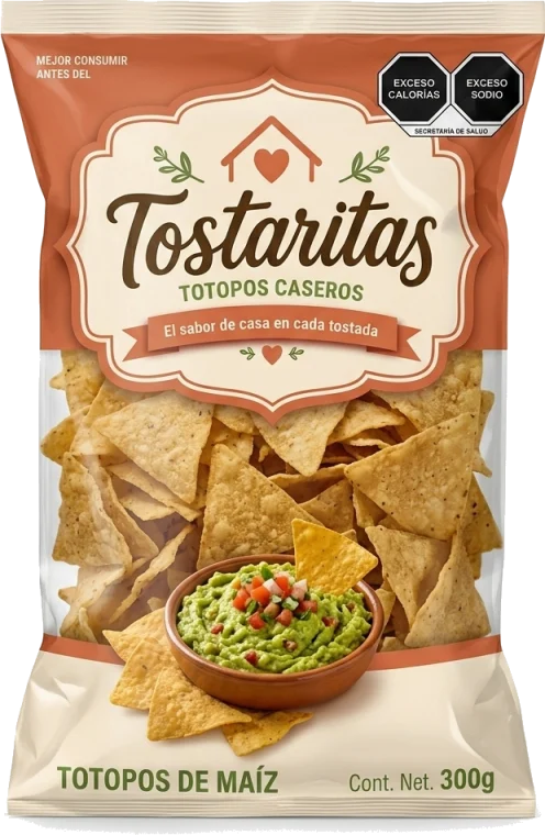 Empaque Totopos Caseros de Tostaritas